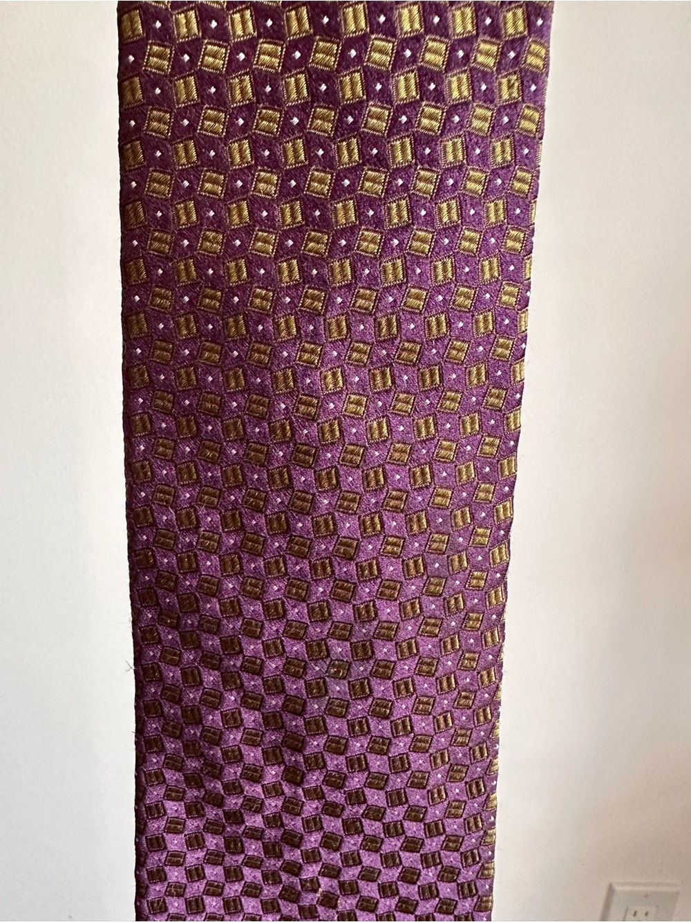 Geoffrey Beene Purple and Gold Geometric Pencil Skirt